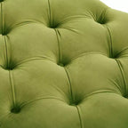 Banco tapizado moderno de terciopelo con capitoné y 2 almohadas desmontables, 152 cm de ancho