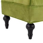 Banco tapizado moderno de terciopelo con capitoné y 2 almohadas desmontables, 152 cm de ancho