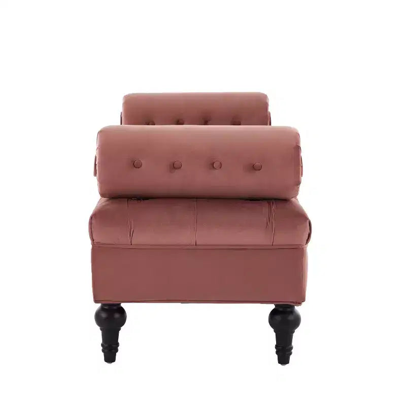 Banco tapizado moderno de terciopelo con capitoné y 2 almohadas desmontables, 152 cm de ancho