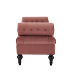 Banco tapizado moderno de terciopelo con capitoné y 2 almohadas desmontables, 152 cm de ancho