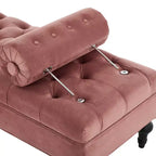 Banco tapizado moderno de terciopelo con capitoné y 2 almohadas desmontables, 152 cm de ancho