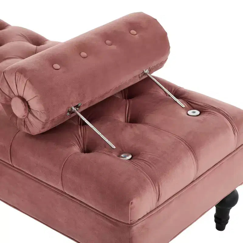 Banco tapizado moderno de terciopelo con capitoné y 2 almohadas desmontables, 152 cm de ancho