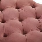 Banco tapizado moderno de terciopelo con capitoné y 2 almohadas desmontables, 152 cm de ancho
