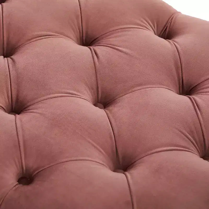 Banco tapizado moderno de terciopelo con capitoné y 2 almohadas desmontables, 152 cm de ancho