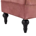 Banco tapizado moderno de terciopelo con capitoné y 2 almohadas desmontables, 152 cm de ancho