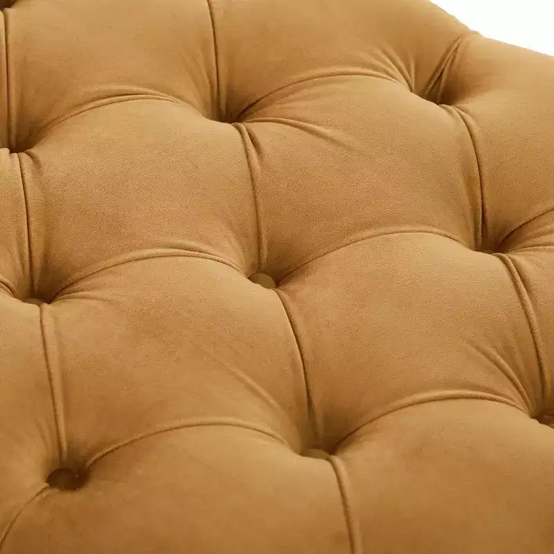 Banco tapizado moderno de terciopelo con capitoné y 2 almohadas desmontables, 152 cm de ancho