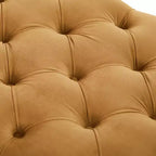 Banco tapizado moderno de terciopelo con capitoné y 2 almohadas desmontables, 152 cm de ancho