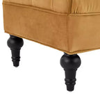 Banco tapizado moderno de terciopelo con capitoné y 2 almohadas desmontables, 152 cm de ancho