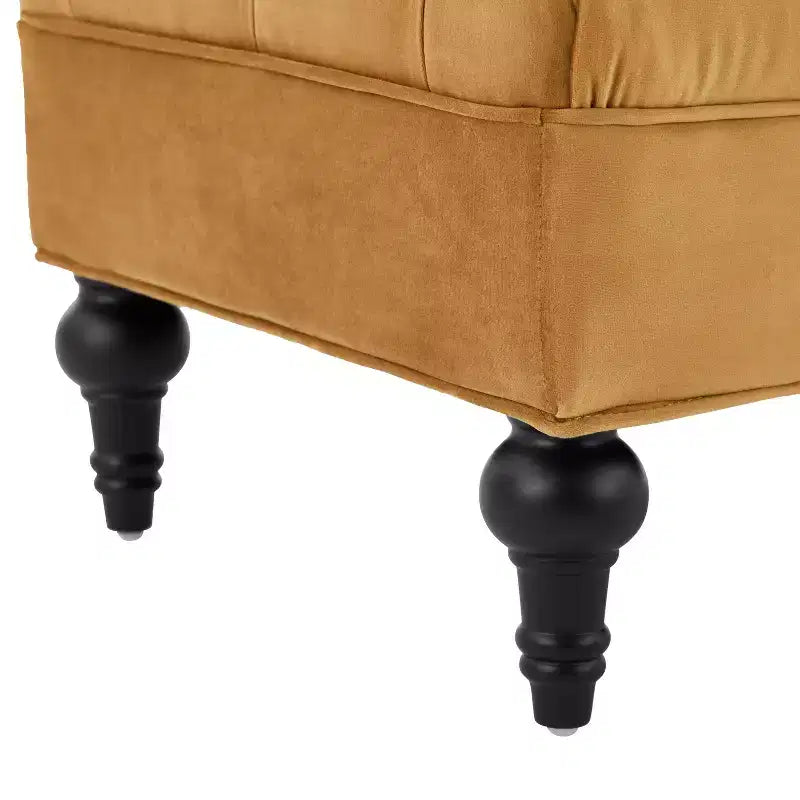 Banco tapizado moderno de terciopelo con capitoné y 2 almohadas desmontables, 152 cm de ancho