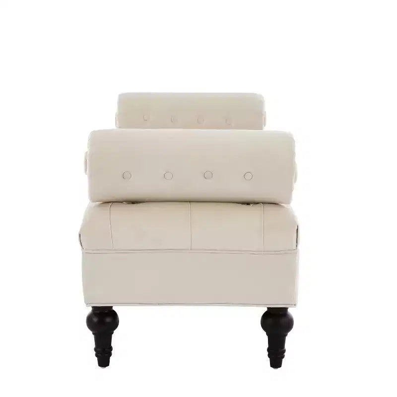 Banco tapizado moderno de terciopelo con capitoné y 2 almohadas desmontables, 152 cm de ancho