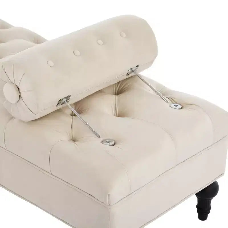 Banco tapizado moderno de terciopelo con capitoné y 2 almohadas desmontables, 152 cm de ancho