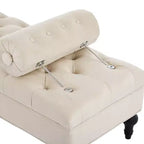 Banco tapizado moderno de terciopelo con capitoné y 2 almohadas desmontables, 152 cm de ancho