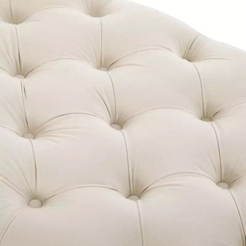 Banco tapizado moderno de terciopelo con capitoné y 2 almohadas desmontables, 152 cm de ancho