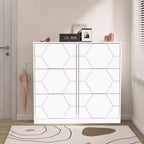 Okak Shoe Cabinet, Freestanding Shoe Organizer with 6 Flip Drawers, Shoe Storage Cabinet for Entryway, Living Room, Hallway, White