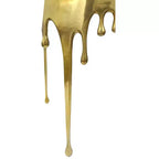 Mesa Consola Sofá de Cristal Redonda Media Luna | 36.25" | Diseño Goteo Fundido | Fundición de Aluminio, Oro