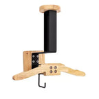 TROPOW Helmet Holder, Multi-Functional Wooden Motorcycle Helmet Stand with Heavy Duty Metal Frame, Wall Mounted Coat Rack for Hallway