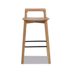 Taburetes de bar de altura de mostrador de madera de fresno rubio natural para comedores, minimalistas de respaldo bajo sin reposabrazos