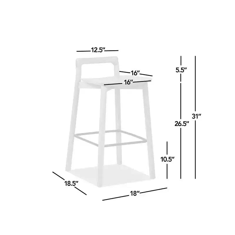 Taburetes de bar de altura de mostrador de madera de fresno rubio natural para comedores, minimalistas de respaldo bajo sin reposabrazos