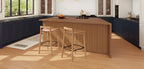 Okak Natural Blonde Ash Wood Counter Height Bar Stools for Dining Rooms,Minimalist Low Back Counter Bar Stools Without Arm