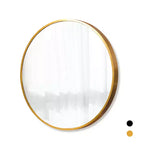Espejo Colgante Redondo, Borde Delgado de Aleación de Aluminio, Negro, 35x35x1in