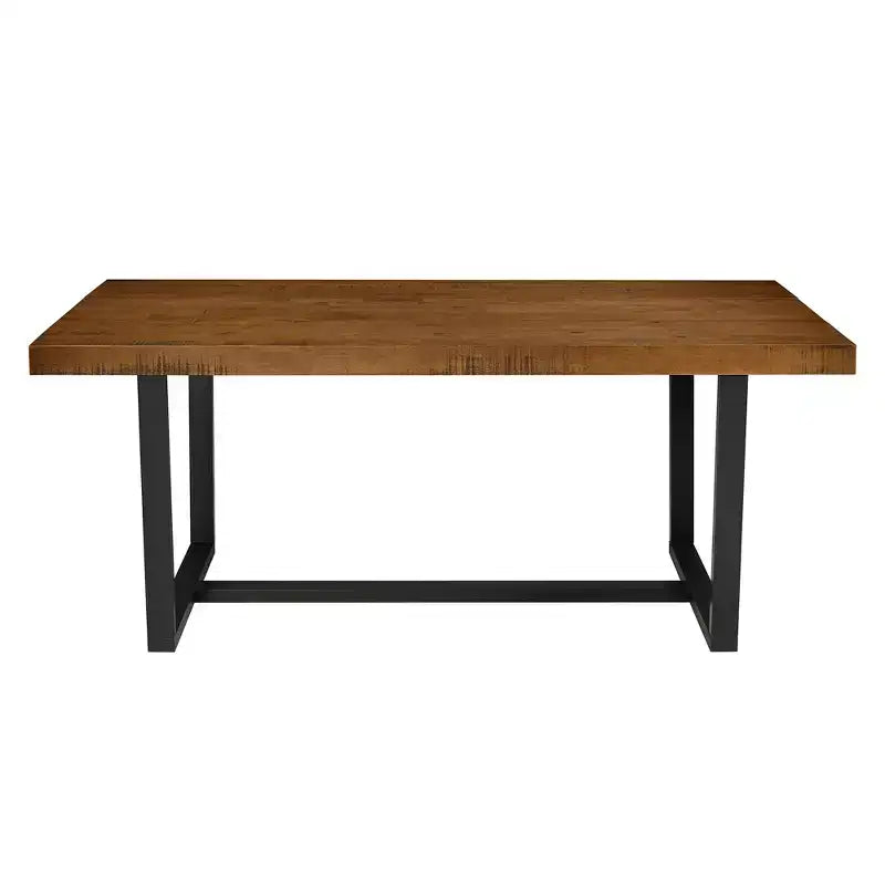 Mesa de comedor de madera de pino rústica de 72 pulgadas, estilo rústico, capacidad para 6-8 personas