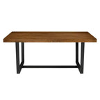 Mesa de comedor de madera de pino rústica de 72 pulgadas, estilo rústico, capacidad para 6-8 personas