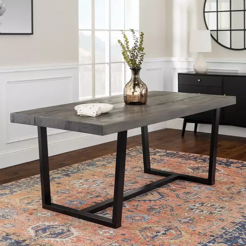 Mesa de comedor de madera de pino rústica de 72 pulgadas, estilo rústico, capacidad para 6-8 personas