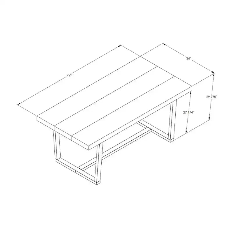 Mesa de comedor de madera de pino rústica de 72 pulgadas, estilo rústico, capacidad para 6-8 personas