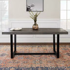 GDFStudio Pellerin 72W Rustic Pine Wood Dining Table