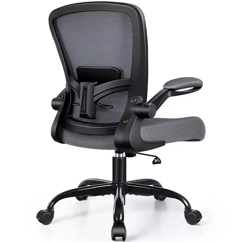 KERDOM Ergonomic Desk Chair Breathable Office Chair with Adjustable High Back Lumbar Support Flip-up Armrests,Dark Gray