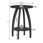 Mesa auxiliar con estante, madera maciza, almacenamiento de dos niveles, mueble auxiliar de diseño moderno escandinavo