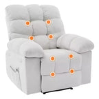 Rocking Recliner Chair for Adults, Upholstered Glider Rocker with Vibration Massage and Heat, Single Sofa for Living Room Bedroom