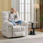Mecedora reclinable para adultos, mecedora tapizada con masaje vibratorio y calor, sofá individual para sala de estar o dormitorio