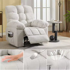 Mecedora reclinable para adultos, mecedora tapizada con masaje vibratorio y calor, sofá individual para sala de estar o dormitorio