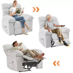 Mecedora reclinable para adultos, mecedora tapizada con masaje vibratorio y calor, sofá individual para sala de estar o dormitorio
