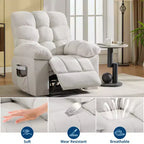 Mecedora reclinable para adultos, mecedora tapizada con masaje vibratorio y calor, sofá individual para sala de estar o dormitorio