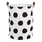 Garnen 80L Canvas Collapsible Laundry Hamper, Foldable Laundry Basket Organizer, Polka Dot Hamper Dirty Clothes Hamper Toy Storage Organizer for Kids