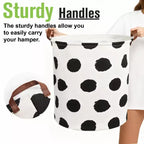 Cesto de ropa sucia plegable de lona de 80 L, organizador de cesto de ropa plegable, cesto de lunares para ropa sucia, organizador de almacenamiento de juguetes para niños