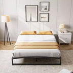 Metal Bed Frame, Platform Bed Frame with Arch Design, Heavy Duty Strong Slats Support, No Box Spring Needed, Easy Assembly