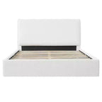 Base de cama tapizada Queen/King con cabecero ergonómico acolchado, blanco