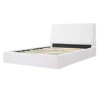 Base de cama tapizada Queen/King con cabecero ergonómico acolchado, blanco
