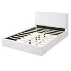 Base de cama tapizada Queen/King con cabecero ergonómico acolchado, blanco