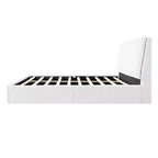 Base de cama tapizada Queen/King con cabecero ergonómico acolchado, blanco