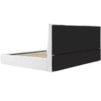 Base de cama tapizada Queen/King con cabecero ergonómico acolchado, blanco