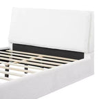 Base de cama tapizada Queen/King con cabecero ergonómico acolchado, blanco
