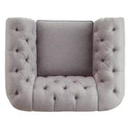 Sillón decorativo de lino para sala de estar - Gris