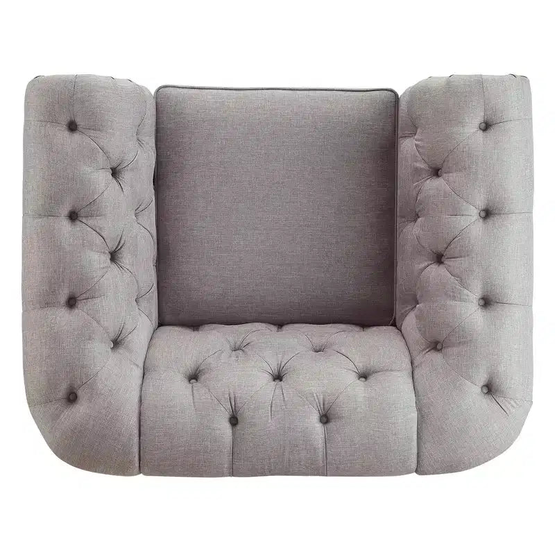 Sillón decorativo de lino para sala de estar - Gris