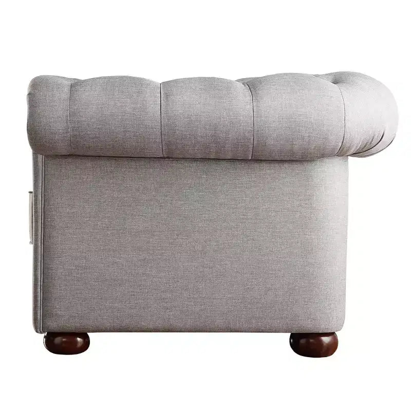 Sillón decorativo de lino para sala de estar - Gris