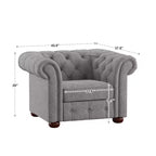 Sillón decorativo de lino para sala de estar - Gris