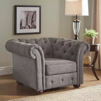 Sillón decorativo de lino para sala de estar - Gris